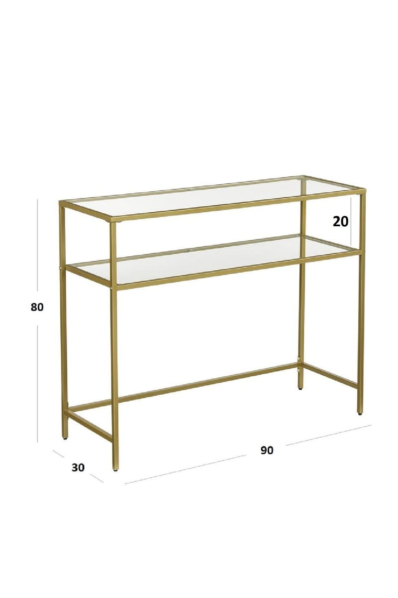 Rovena Byrå 90 cm - Guld/transparent - Möbler - Bord & matgrupp - Avlastningsbord & sidobord - Konsolbord & hallbord