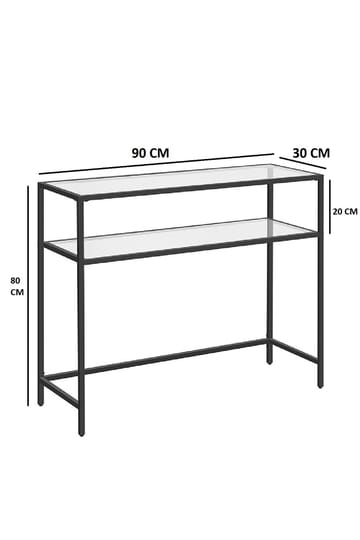 Rovena Byrå 90 cm - Svart och transparent - Möbler - Bord & matgrupp - Avlastningsbord & sidobord - Konsolbord & hallbord