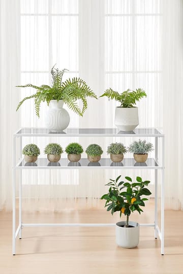 Rovena Byrå 90 cm - Vit och transparent - Möbler - Bord & matgrupp - Avlastningsbord & sidobord - Konsolbord & hallbord