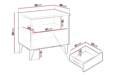 Royston Sängbord 50 cm - Beige - Möbler - Bord & matgrupp - Avlastningsbord & sidobord - Sängbord & nattduksbord