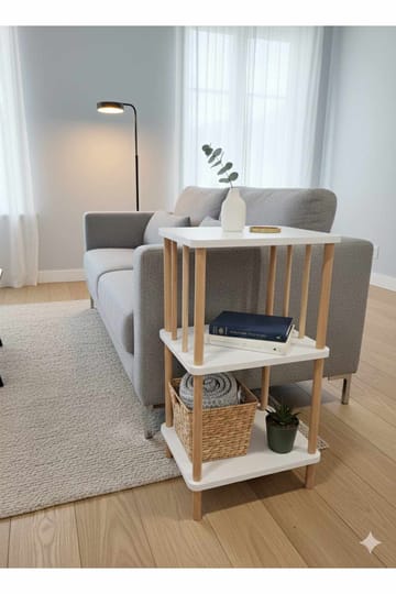 Ryrhyrdhonar Sidobord 40x75x30 cm - Vit - Möbler - Bord & matgrupp - Avlastningsbord & sidobord - Brickbord & småbord