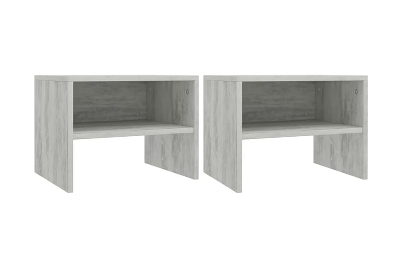 Sängbord 2 st betonggrå 40x30x30 cm spånskiva - Grå - Sängbord & nattduksbord