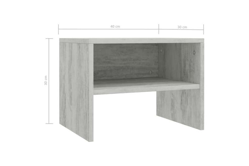 Sängbord 2 st betonggrå 40x30x30 cm spånskiva - Grå - Sängbord & nattduksbord