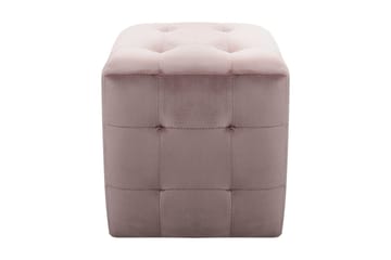 Sängbord 2 st rosa 30x30x30 cm sammetstyg