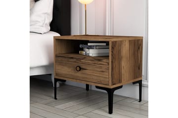 Ameias Sängbord 56x40 cm Brun - Hanah Home - Möbler - Bord & matgrupp - Avlastningsbord & sidobord - Sängbord & nattduksbord