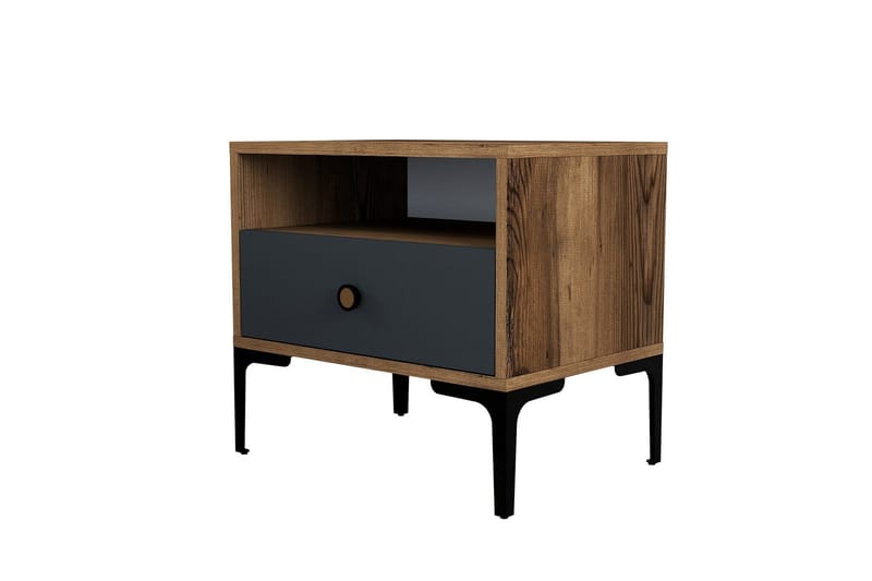 Ameias Sängbord 56x40 cm Brun/Antracit, Hanah Home