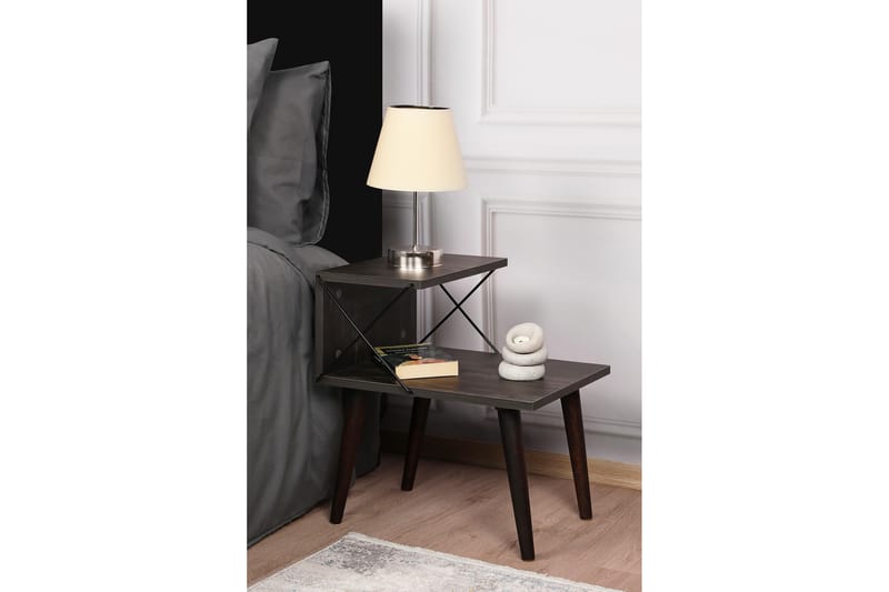 Sängbord Ashlanna 50 cm - Mörkbrun - Sängbord & nattduksbord
