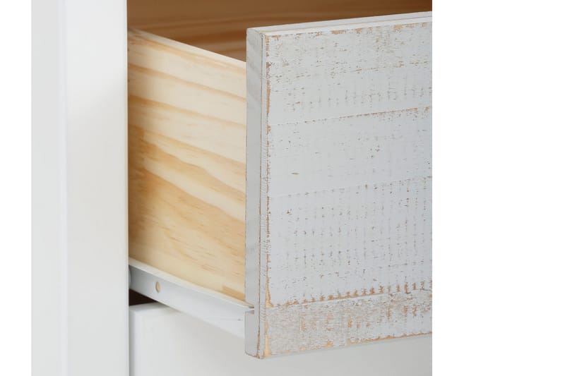 Sängbord Ashmore 120 cm - Vit/Ljusgrå - Sängbord & nattduksbord