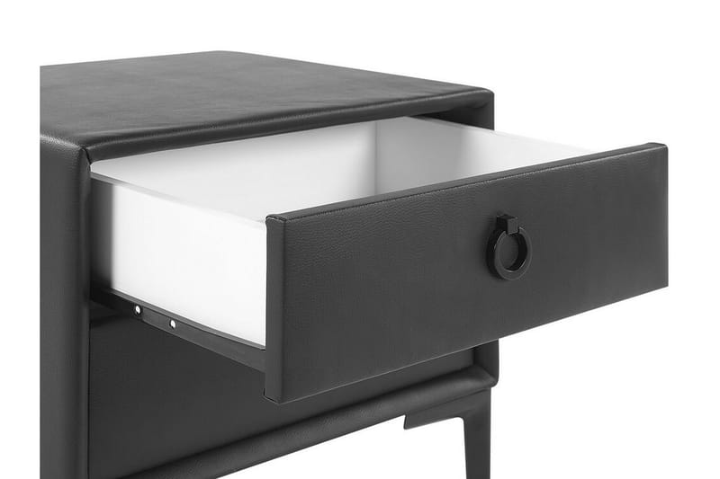 Sängbord Barbonne 44 cm - Konstläder/Svart - Sängbord & nattduksbord