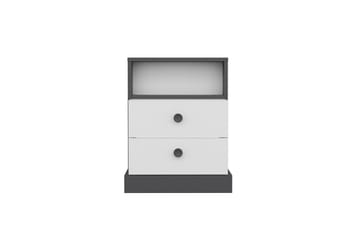Sängbord Berdez 62x42 cm Antracit/Vit - Hanah Home - Möbler - Bord & matgrupp - Avlastningsbord & sidobord - Sängbord & nattduksbord