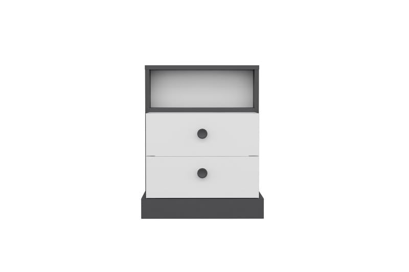 Sängbord Berdez 62x42 cm Antracit/Vit - Hanah Home - Möbler - Bord & matgrupp - Avlastningsbord & sidobord - Sängbord & nattduksbord
