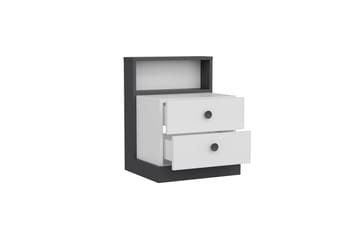 Sängbord Berdez 62x42 cm Antracit/Vit - Hanah Home - Möbler - Bord & matgrupp - Avlastningsbord & sidobord - Sängbord & nattduksbord