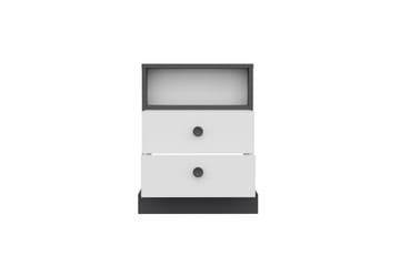 Sängbord Berdez 62x42 cm Antracit/Vit - Hanah Home - Möbler - Bord & matgrupp - Avlastningsbord & sidobord - Sängbord & nattduksbord