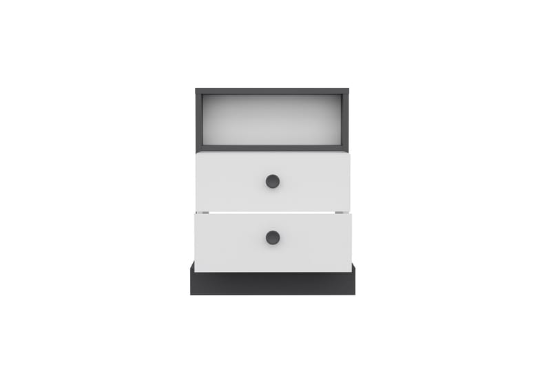 Sängbord Berdez 62x42 cm Antracit/Vit - Hanah Home - Möbler - Bord & matgrupp - Avlastningsbord & sidobord - Sängbord & nattduksbord