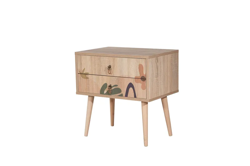 Bertoaria Sängbord 60x40 cm Brun - Hanah Home - Möbler - Bord & matgrupp - Avlastningsbord & sidobord - Sängbord & nattduksbord