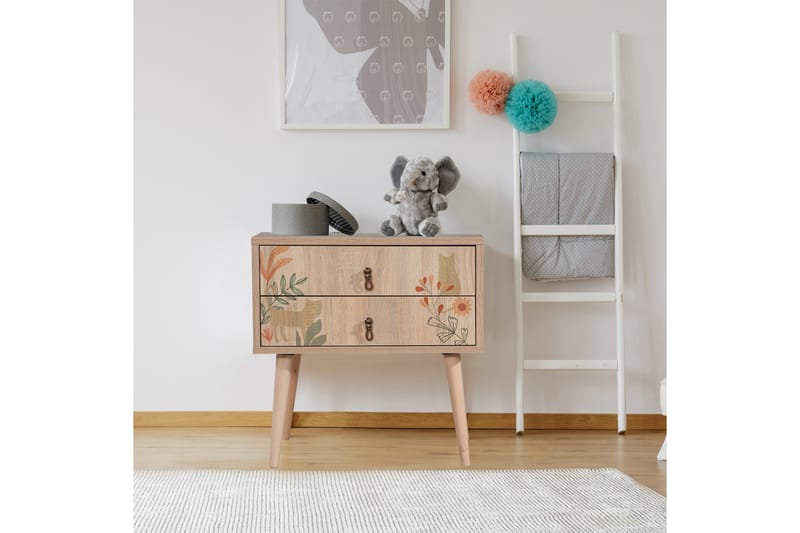 Sängbord Bertoaria 60x40 cm Brun - Hanah Home - Möbler - Bord & matgrupp - Avlastningsbord & sidobord - Sängbord & nattduksbord