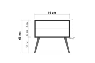 Sängbord Bertoaria 60x40 cm Brun - Hanah Home - Möbler - Bord & matgrupp - Avlastningsbord & sidobord - Sängbord & nattduksbord