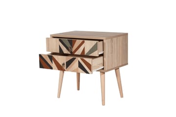 Sängbord Bertoaria 60x40 cm Brun - Hanah Home - Möbler - Bord & matgrupp - Avlastningsbord & sidobord - Sängbord & nattduksbord