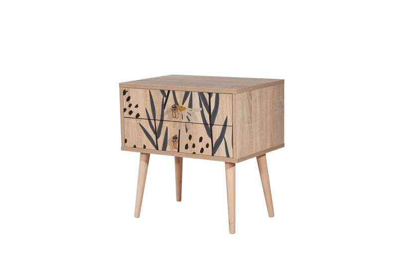 Sängbord Bertoaria 60x40 cm Brun - Hanah Home - Möbler - Bord & matgrupp - Avlastningsbord & sidobord - Sängbord & nattduksbord