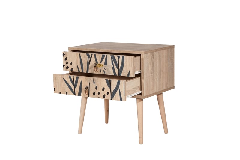 Sängbord Bertoaria 60x40 cm Brun - Hanah Home - Möbler - Bord & matgrupp - Avlastningsbord & sidobord - Sängbord & nattduksbord