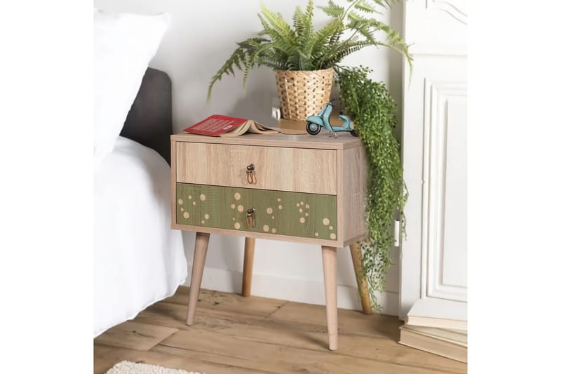 Bertoaria Sängbord 60x40 cm Brun - Hanah Home - Möbler - Bord & matgrupp - Avlastningsbord & sidobord - Sängbord & nattduksbord