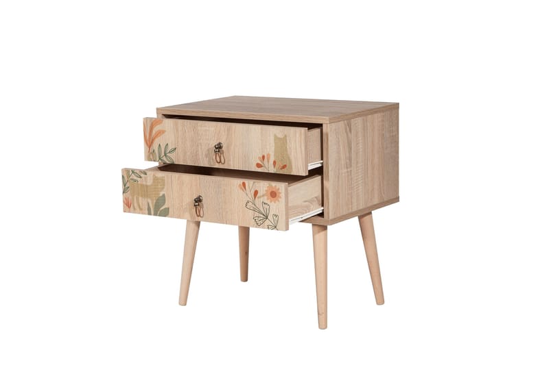 Bertoaria Sängbord 60x40 cm Brun - Hanah Home - Möbler - Bord & matgrupp - Avlastningsbord & sidobord - Sängbord & nattduksbord