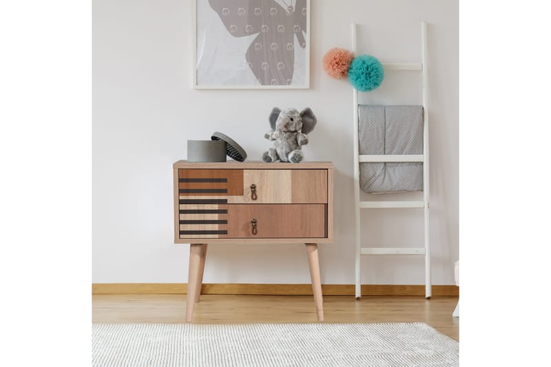Bertoaria Sängbord 60x40 cm Brun - Hanah Home - Möbler - Bord & matgrupp - Avlastningsbord & sidobord - Sängbord & nattduksbord
