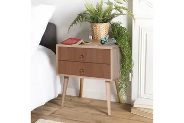 Bertoaria Sängbord 60x40 cm Brun - Hanah Home - Möbler - Bord & matgrupp - Avlastningsbord & sidobord - Sängbord & nattduksbord