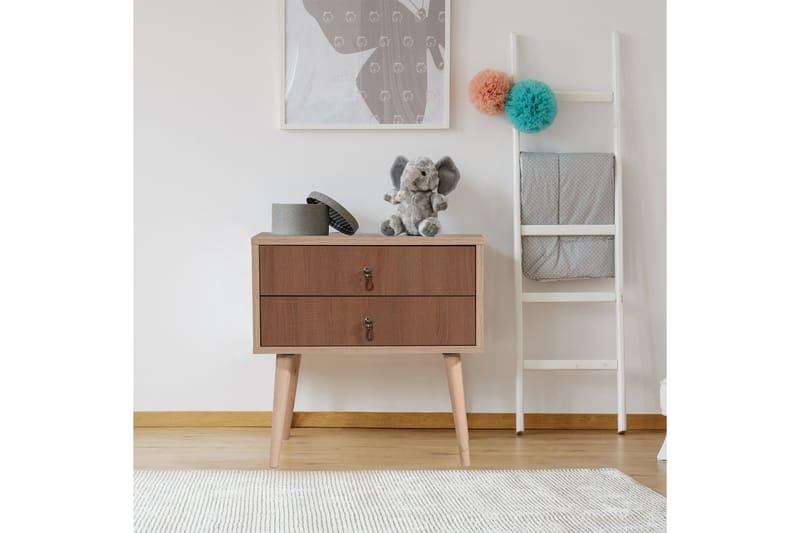 Bertoaria Sängbord 60x40 cm Brun - Hanah Home - Möbler - Bord & matgrupp - Avlastningsbord & sidobord - Sängbord & nattduksbord