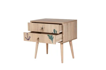 Bertoaria Sängbord 60x40 cm Brun - Hanah Home - Möbler - Bord & matgrupp - Avlastningsbord & sidobord - Sängbord & nattduksbord