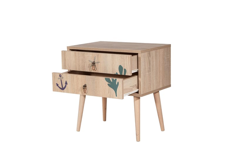 Bertoaria Sängbord 60x40 cm Brun - Hanah Home - Möbler - Bord & matgrupp - Avlastningsbord & sidobord - Sängbord & nattduksbord