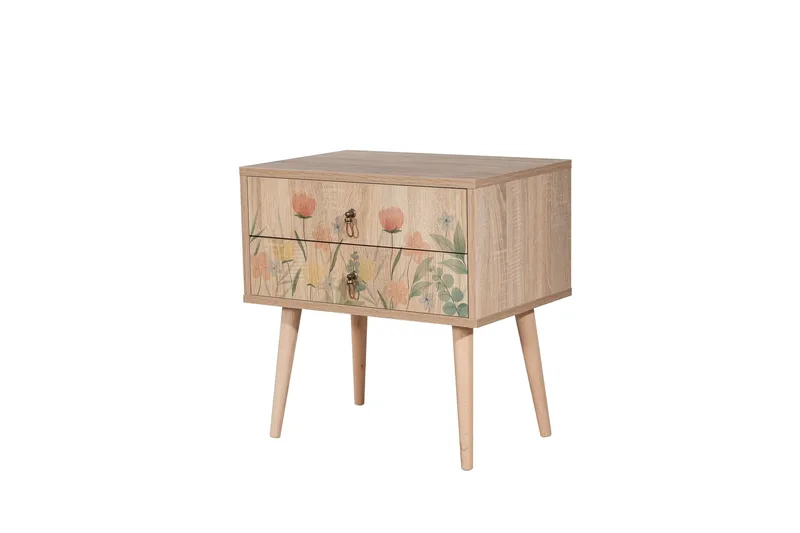 Bertoaria Sängbord 60x40 cm Brun - Hanah Home - Möbler - Bord & matgrupp - Avlastningsbord & sidobord - Sängbord & nattduksbord