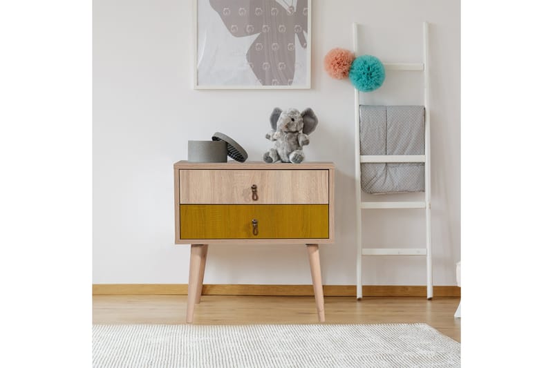 Bertoaria Sängbord 60x40 cm Brun - Hanah Home - Möbler - Bord & matgrupp - Avlastningsbord & sidobord - Sängbord & nattduksbord