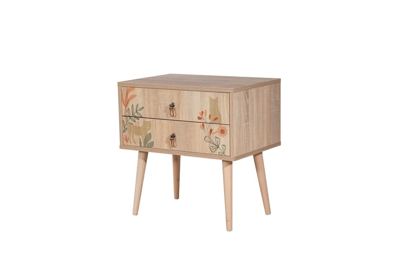 Bertoaria Sängbord 60x40 cm Brun - Hanah Home - Möbler - Bord & matgrupp - Avlastningsbord & sidobord - Sängbord & nattduksbord