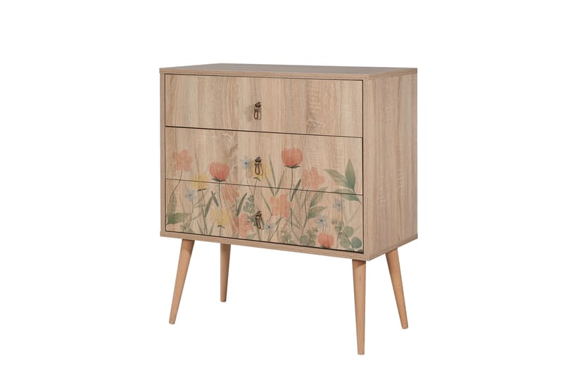 Sängbord Bertoaria 80x40 cm Brun - Hanah Home - Möbler - Bord & matgrupp - Avlastningsbord & sidobord - Sängbord & nattduksbord