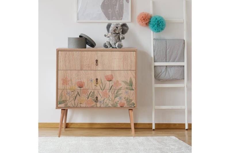 Sängbord Bertoaria 80x40 cm Brun - Hanah Home - Möbler - Bord & matgrupp - Avlastningsbord & sidobord - Sängbord & nattduksbord