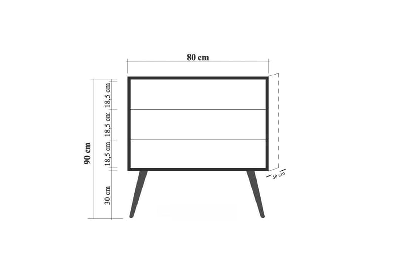 Sängbord Bertoaria 80x40 cm Brun - Hanah Home - Sängbord & nattduksbord