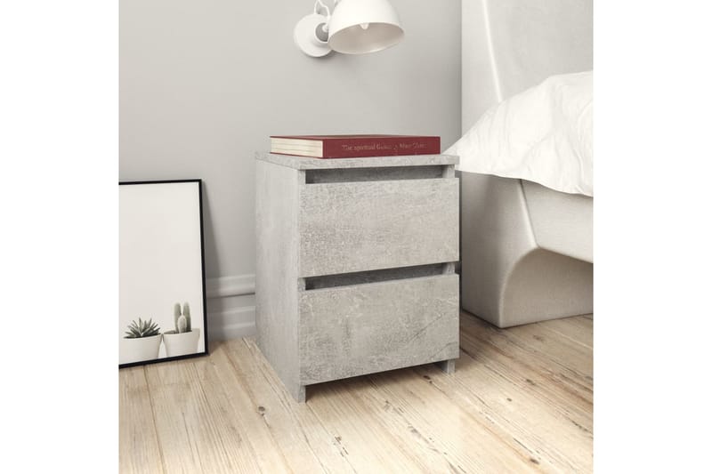 Sängbord betonggrå 30x30x40 cm spånskiva - Grå - Sängbord & nattduksbord