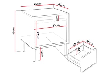Sängbord Bjurholm 45 cm - Svart - Möbler - Bord & matgrupp - Avlastningsbord & sidobord - Sängbord & nattduksbord
