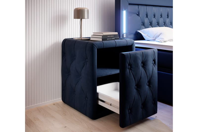 Sängbord Celio 58 cm med Förvaring Låda - Blå - Sängbord & nattduksbord