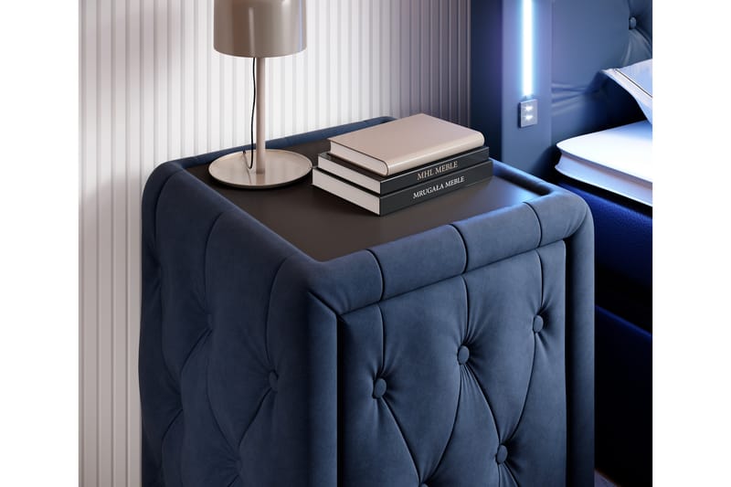 Sängbord Celio 58 cm med Förvaring Låda - Blå - Sängbord & nattduksbord
