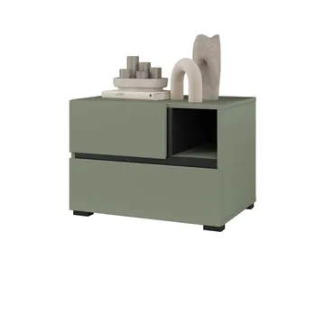 Sängbord Cross S med 2 lådor - Grön - Möbler - Bord & matgrupp - Avlastningsbord & sidobord - Sängbord & nattduksbord