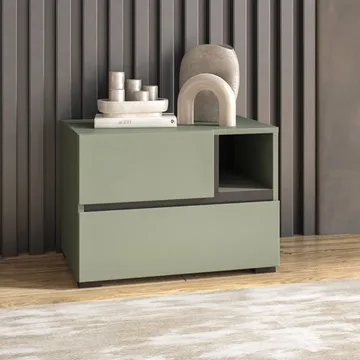 Sängbord Cross S med 2 lådor - Grön - Möbler - Bord & matgrupp - Avlastningsbord & sidobord - Sängbord & nattduksbord