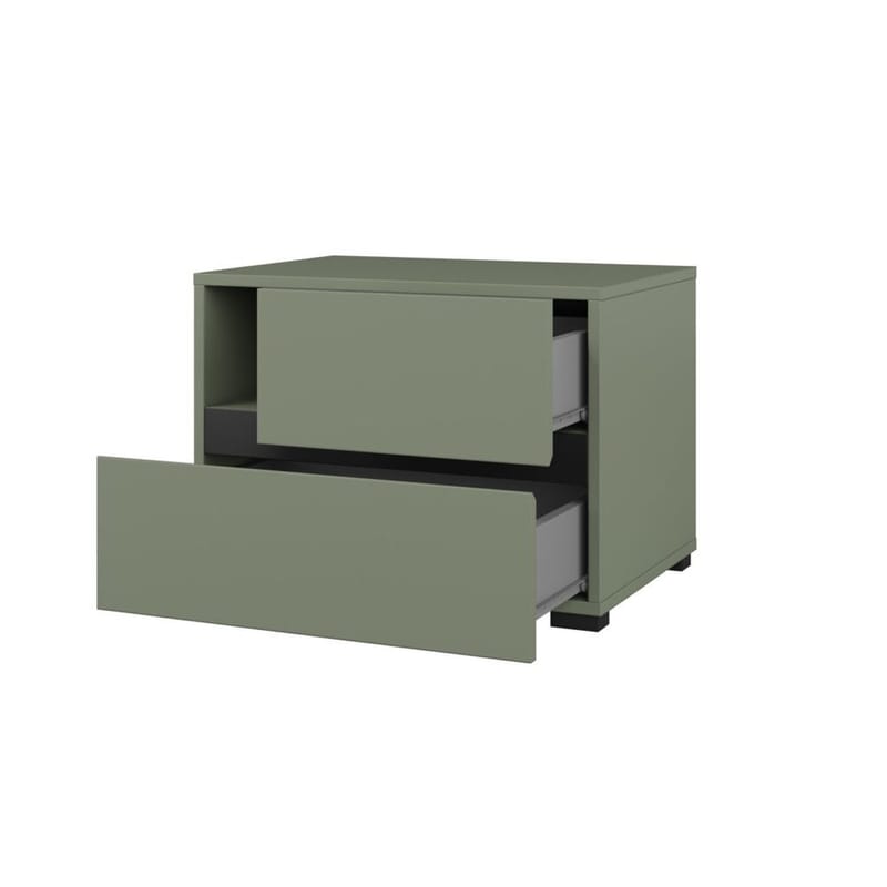 Sängbord Cross S med 2 lådor - Grön - Möbler - Bord & matgrupp - Avlastningsbord & sidobord - Sängbord & nattduksbord