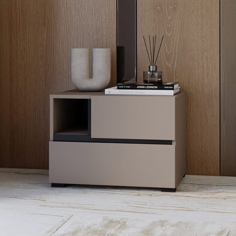 Sängbord Cross S med 2 lådor - Kongo - Möbler - Bord & matgrupp - Avlastningsbord & sidobord - Sängbord & nattduksbord