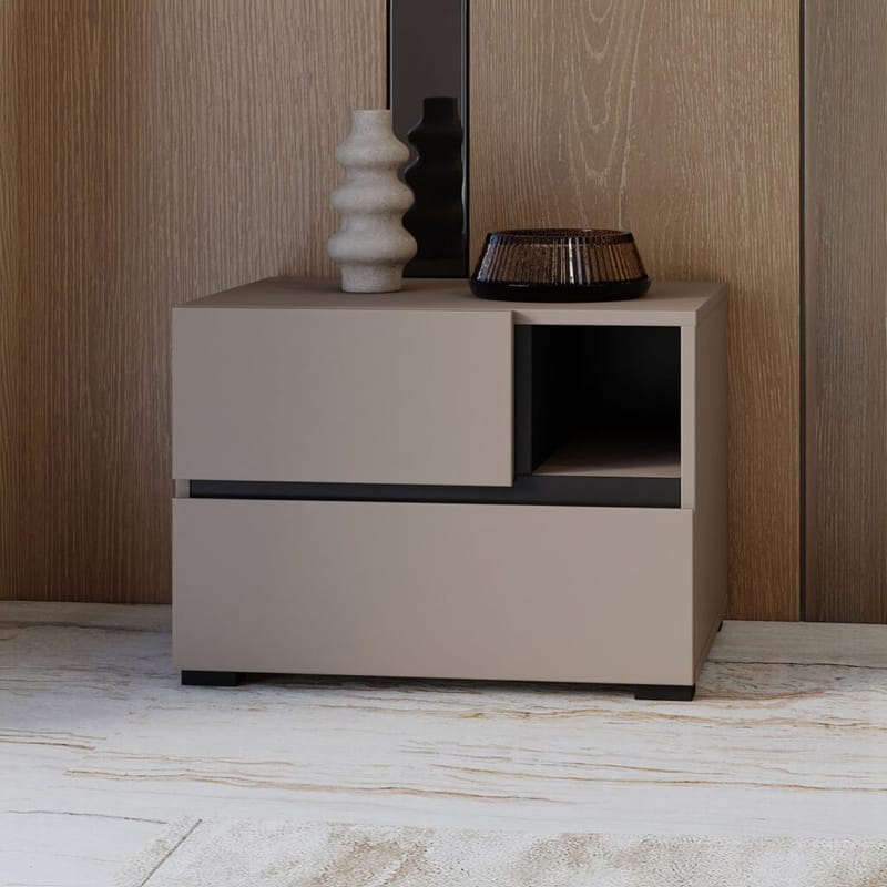 Sängbord Cross S med 2 lådor - Kongo - Möbler - Bord & matgrupp - Avlastningsbord & sidobord - Sängbord & nattduksbord