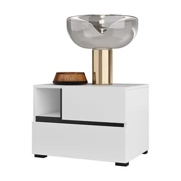 Sängbord Cross S med 2 lådor - Vit - Möbler - Bord & matgrupp - Avlastningsbord & sidobord - Sängbord & nattduksbord