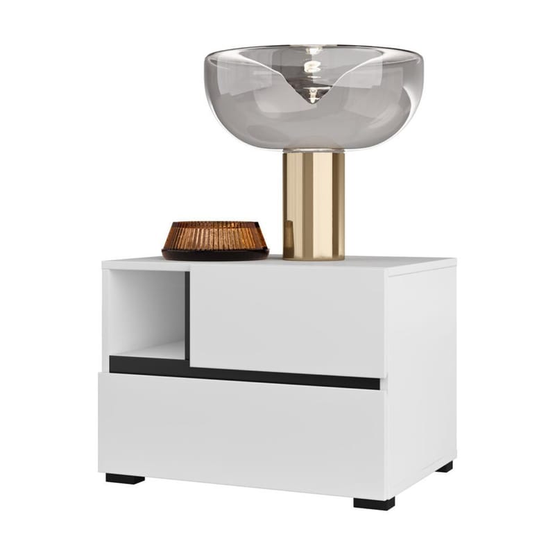 Sängbord Cross S med 2 lådor - Vit - Möbler - Bord & matgrupp - Avlastningsbord & sidobord - Sängbord & nattduksbord