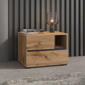 Sängbord Cross S med 2 lådor - Wotan Ek - Möbler - Bord & matgrupp - Avlastningsbord & sidobord - Sängbord & nattduksbord