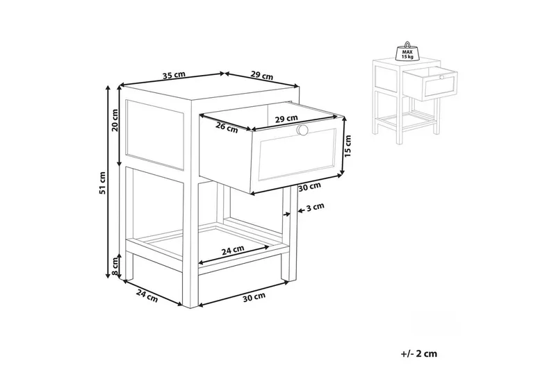 Sängbord Esto - Möbler - Bord & matgrupp - Avlastningsbord & sidobord - Sängbord & nattduksbord